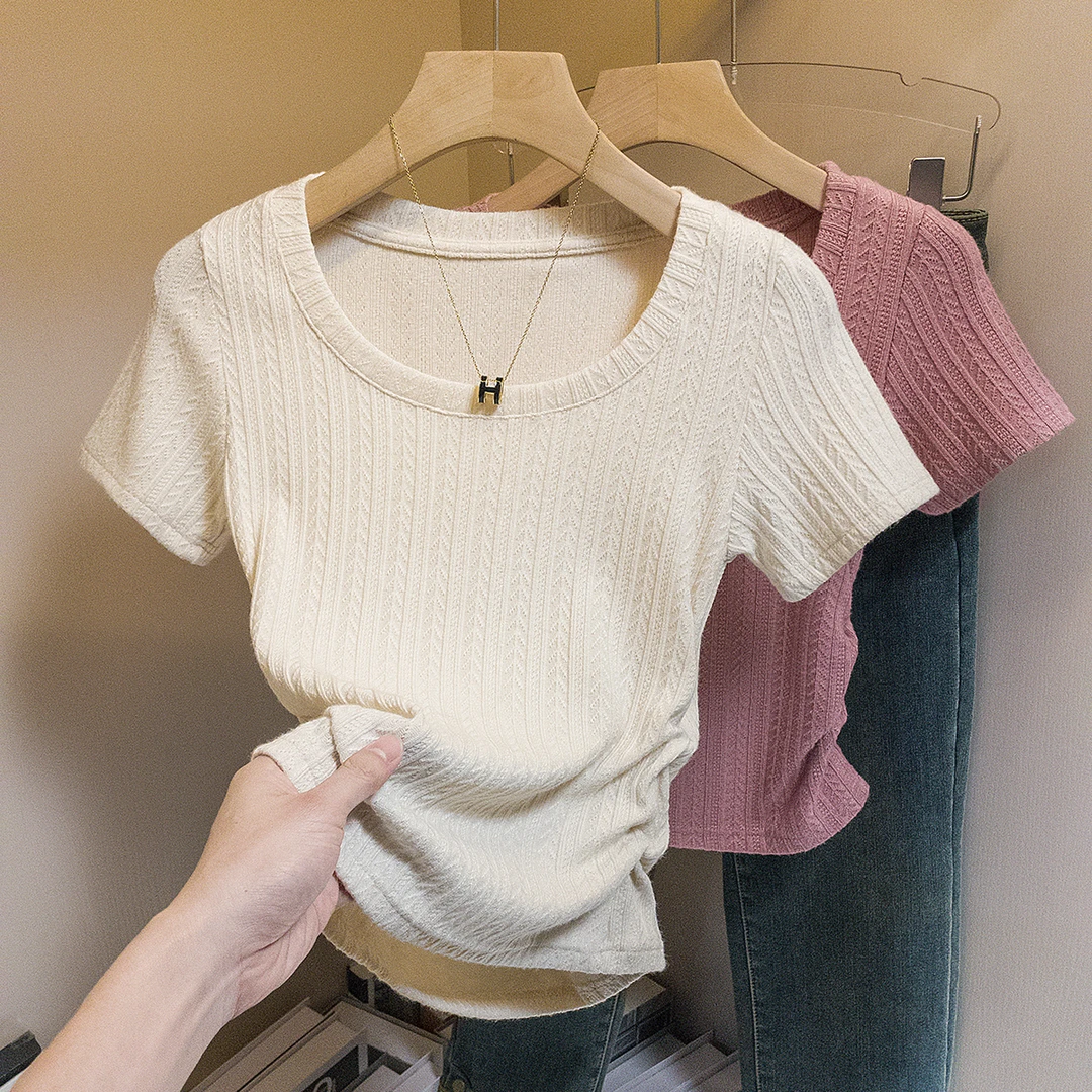 yoewshean/羽媗微胖mm大码女装女性圆领短袖时尚百搭大码T恤潮流