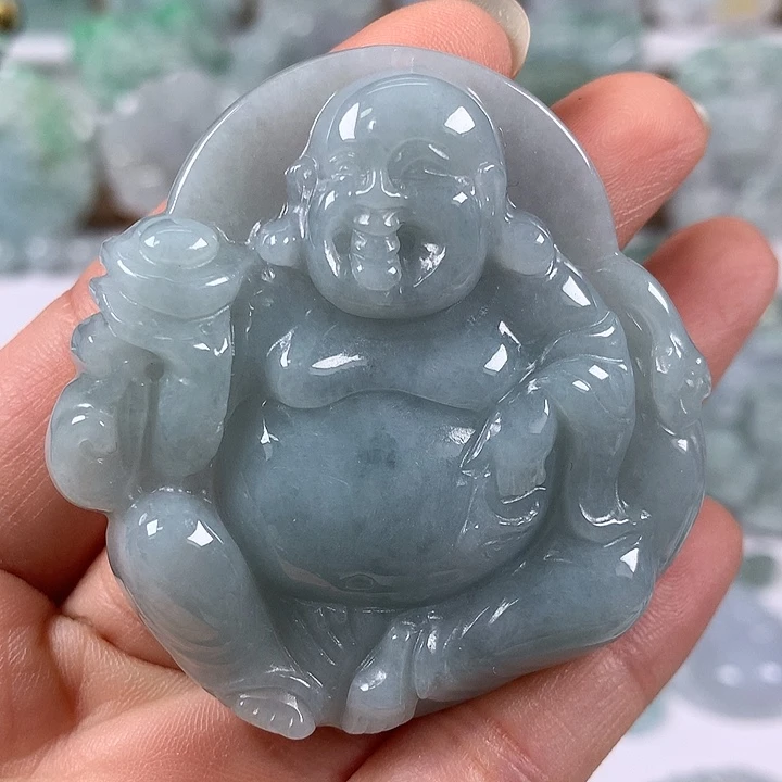 翡翠未镶嵌颈饰逍遥佛福利