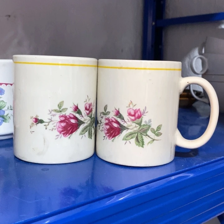 瓷片磁州窑炻器瓷茶杯一对微瑕疵