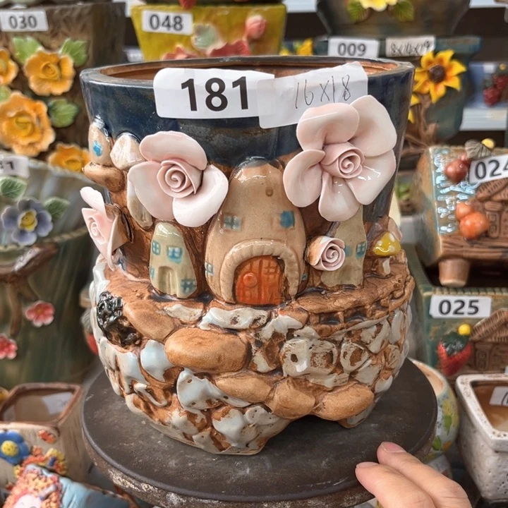 紫砂花盆粗陶材质多肉花盆