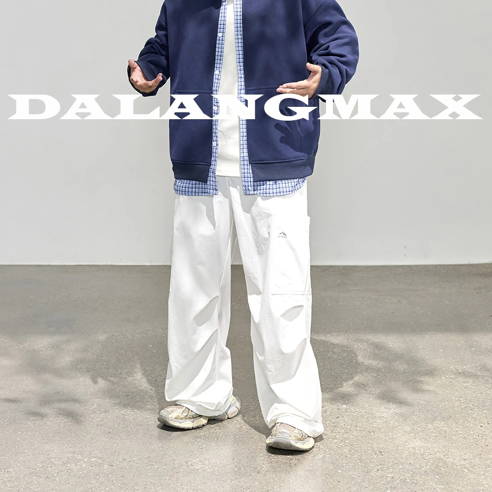 陈达浪不太胖大码男装秋新款骑行登山防风多口袋松紧腰竞松伞兵裤