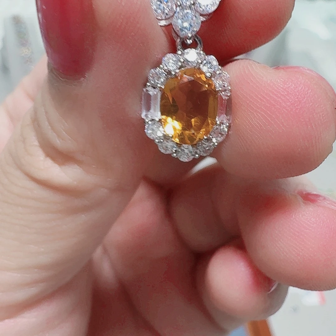 银S925镶嵌吊坠(不含链)水晶