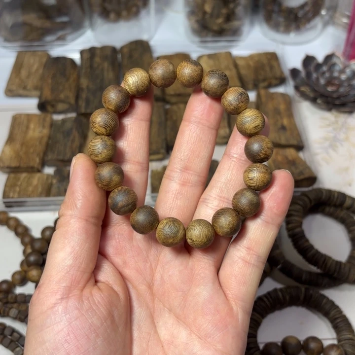 手串沉香自****好圆珠单圈12mm10克