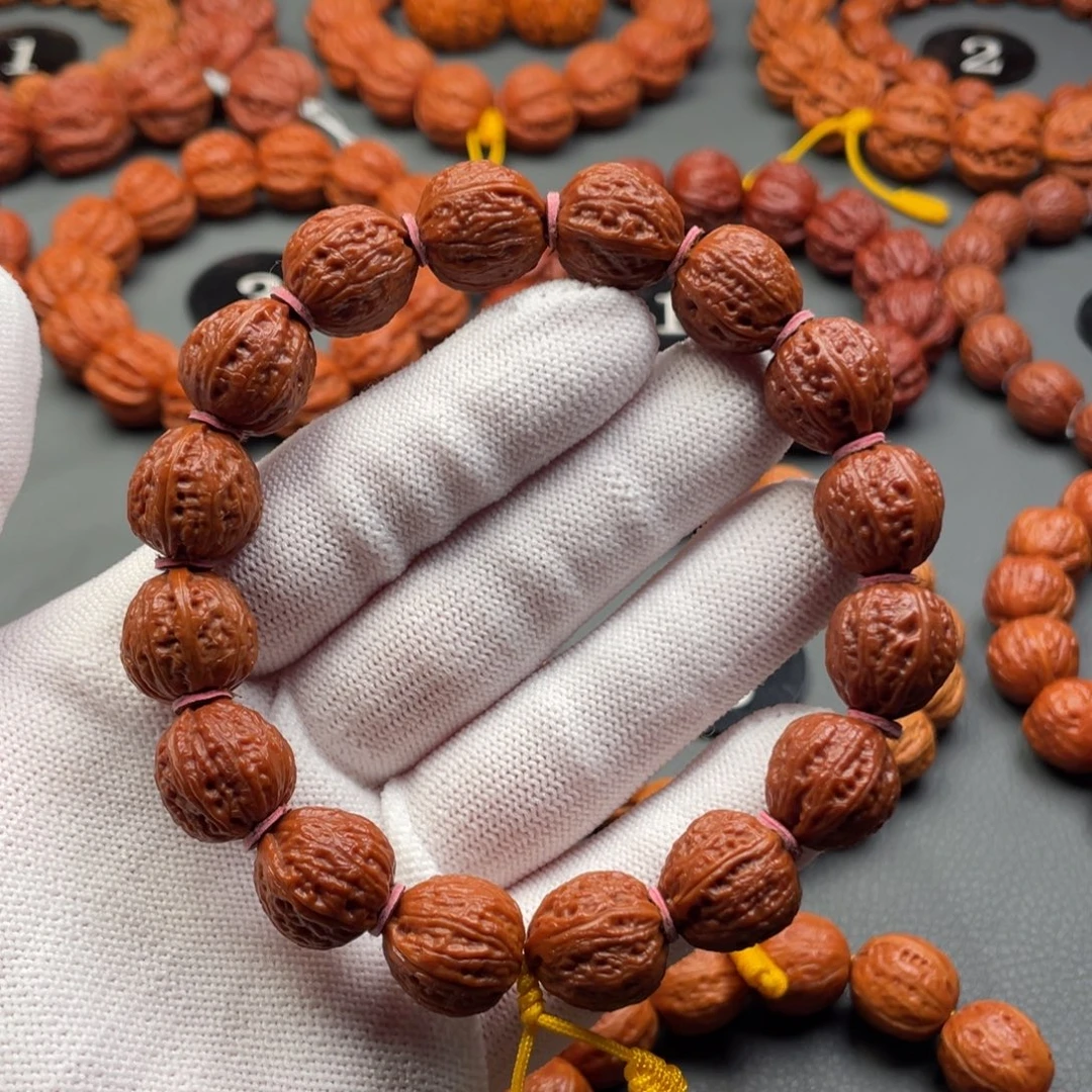 文玩核桃手串野生核桃小竖纹秋子手持