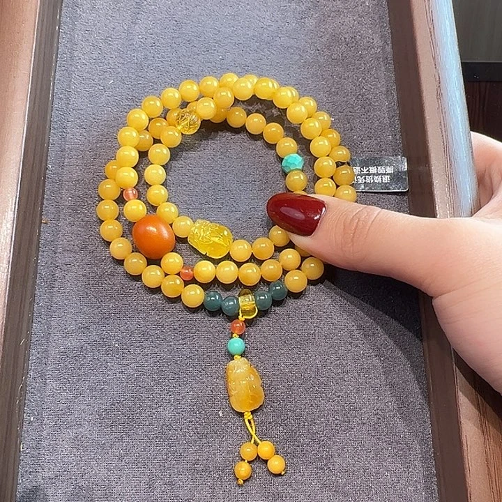 蜜蜡未镶嵌手串7.2mm蜜蜡手串