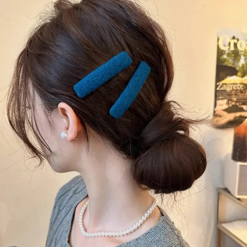 一对装复古蓝色碎发夹女边夹侧边刘海夹子头饰2025新款前额bb夹