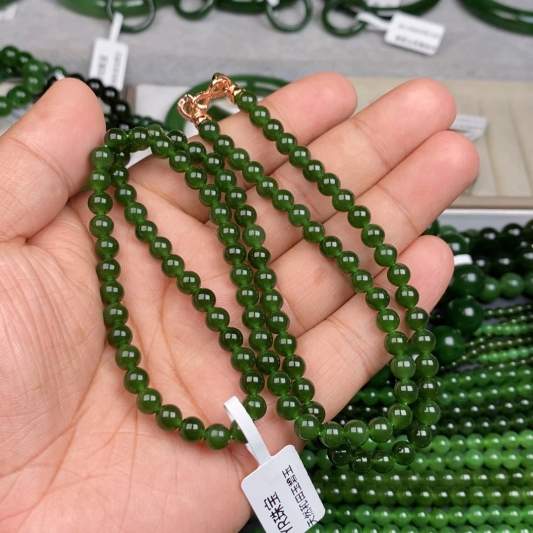 项链未镶嵌和田玉（碧玉）6mm