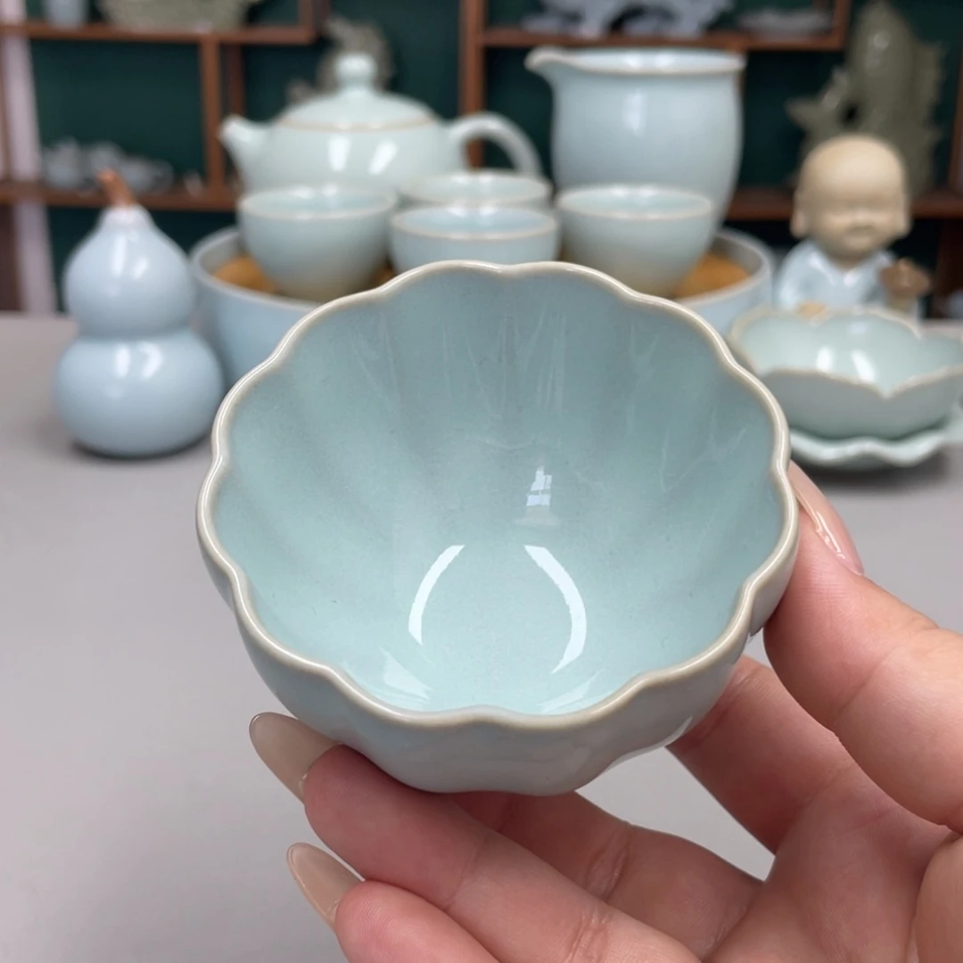 瓷赵琳老师花瓣杯带礼盒