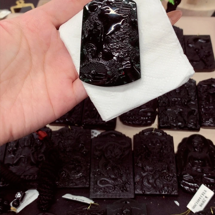 未镶嵌挂件翡翠天然a货钢琴黑挂件