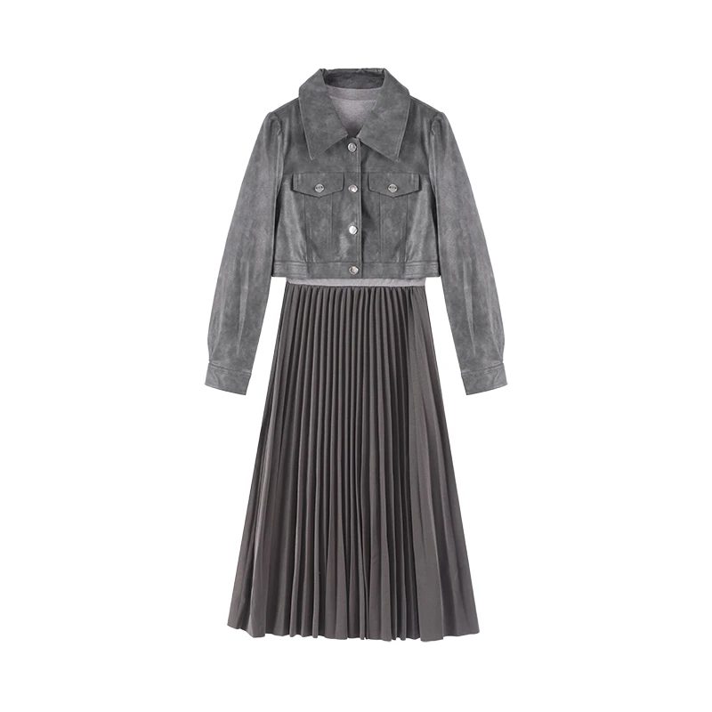 【小依专享】D3358012 冬季女装连衣裙，外套真两件8012