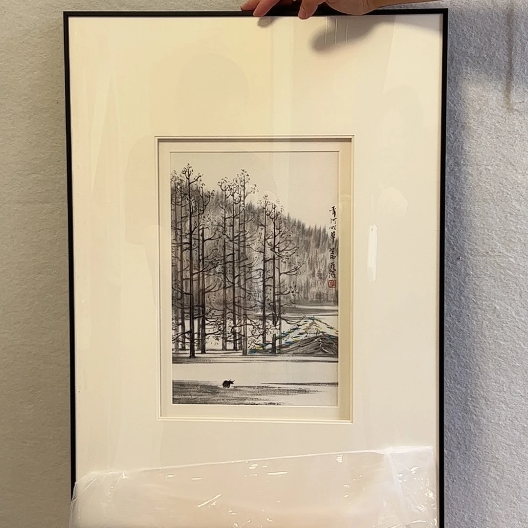 纸本无（rbz4）青青河畔草 框 书画