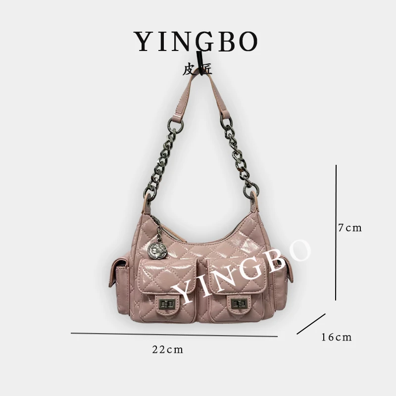 【英柏甄选】SD-50001-小香粉 然与纯小众设计感时尚单肩百搭女包