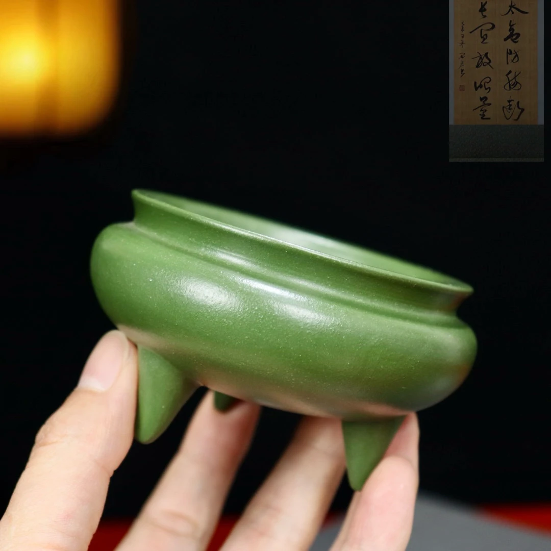 特价捡漏精品紫砂花盆小三足香炉盆景盆多肉菖蒲金弹子绿植盆栽盆