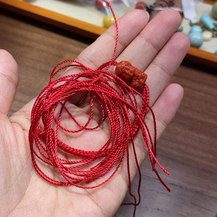 南红玛瑙雕刻件未镶嵌定制手工编绳手绳南红