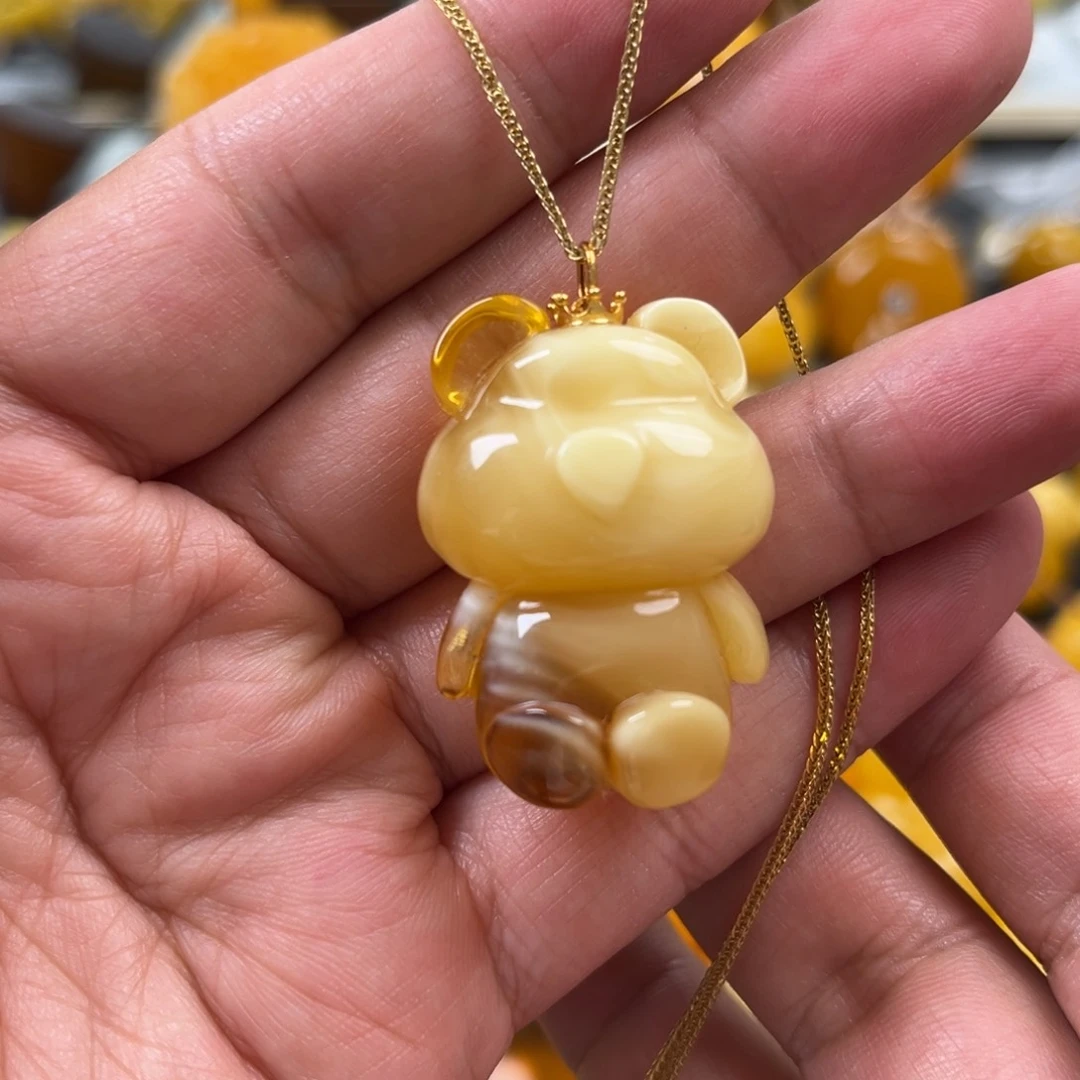 蜜蜡18K金镶嵌珠宝奇石