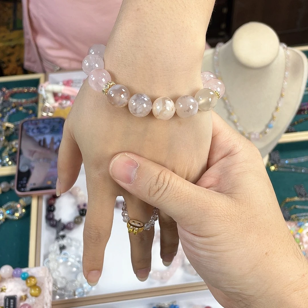 水晶手链银S925镀金镶嵌