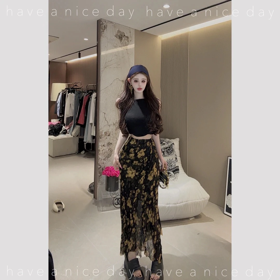 橙路【玫瑰花香】松紧腰半身裙谁穿谁美