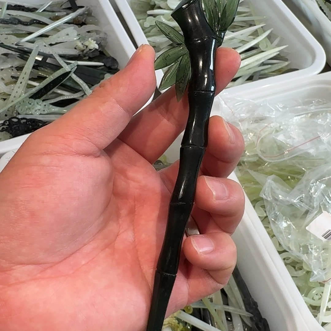 半***甜蛇纹石玉未镶嵌发饰