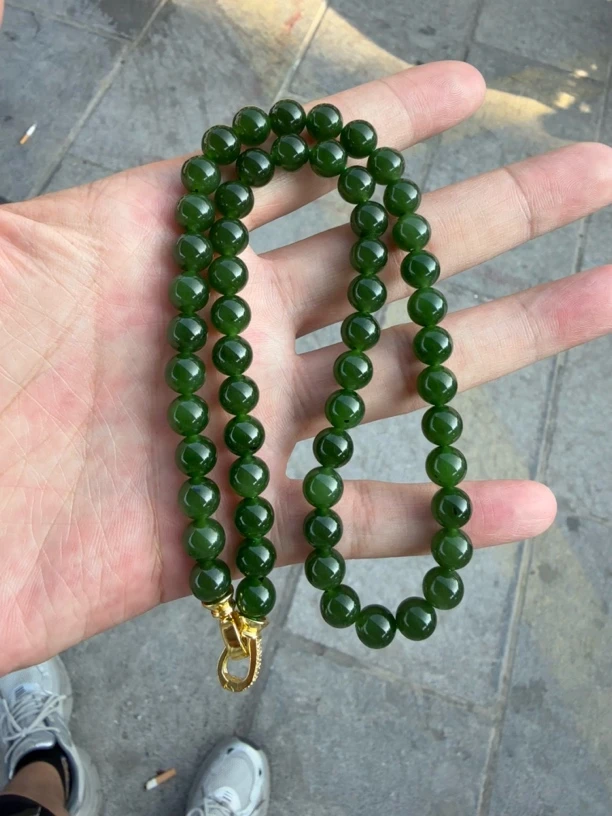 和田玉俄七碧玉妈妈链