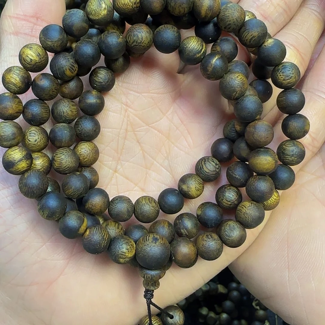 沉香木手串金*99沉0.8圆珠108颗27克+