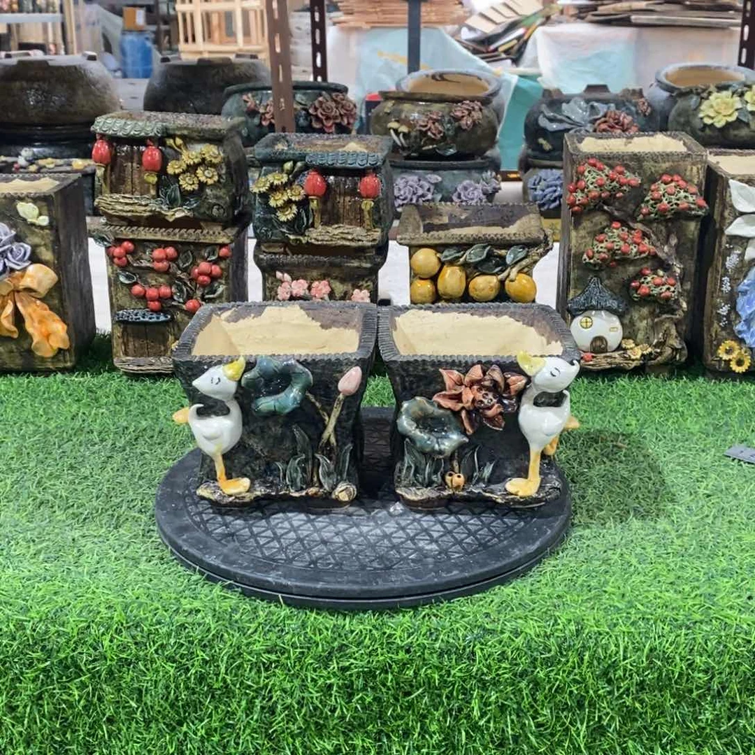 红陶青藤花器多肉花盆