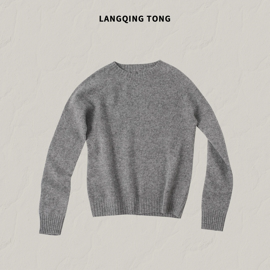 LANGQING 无缝柔软绵羊毛山羊绒打底针织衫46712#