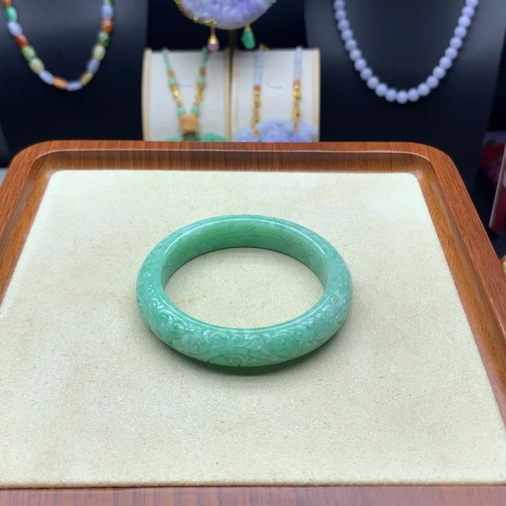 翡翠未镶嵌手镯翡翠手镯54.8