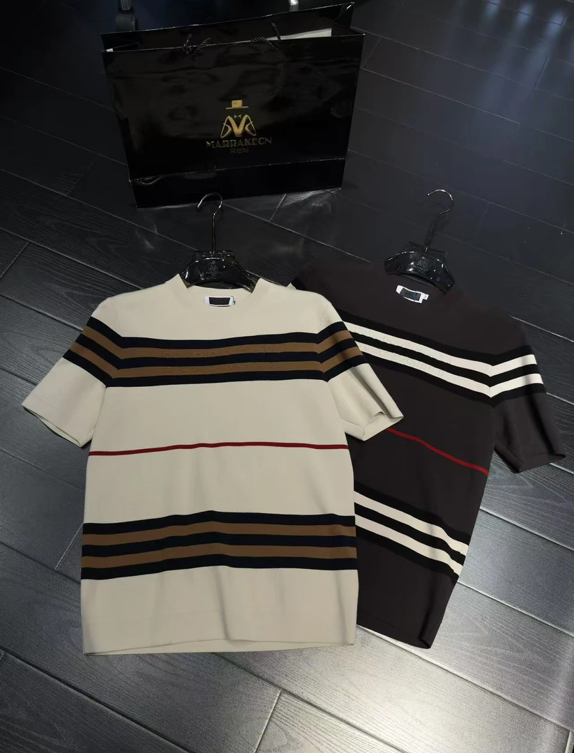 【马哥严选】2025秋冬季抗皱可机洗桑蚕丝混纺针织短袖薄款短袖t恤