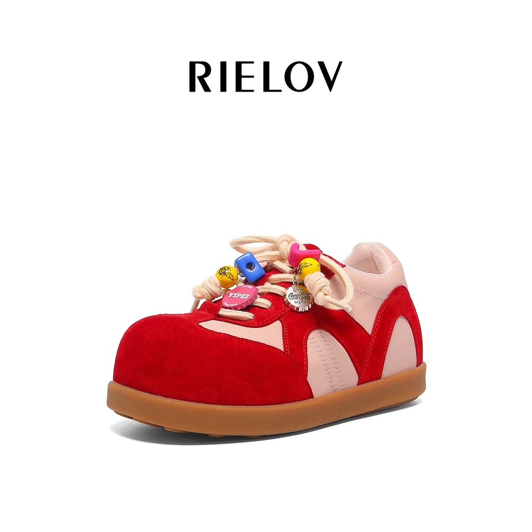 RIELOV【桃桃 红莓奶芙】增高2.5+4.5cm时尚潮流百搭女士休闲鞋2661