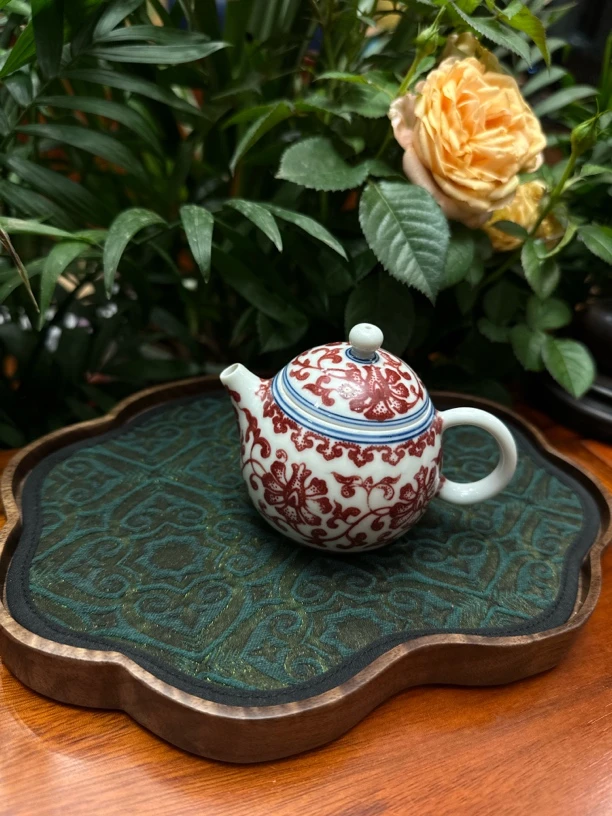 原矿釉里红 龙蛋壶 全手工手绘 100cc景德镇陶瓷