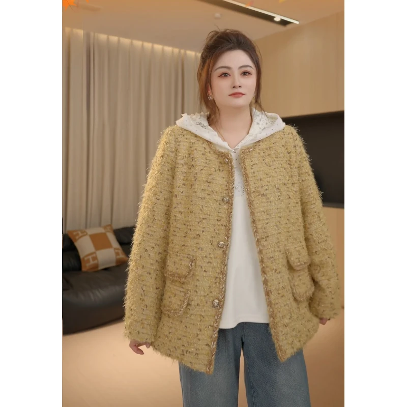 【胖佳佳】半岛茶香 金丝小香外套冬季时尚加厚夹棉H624Z19410