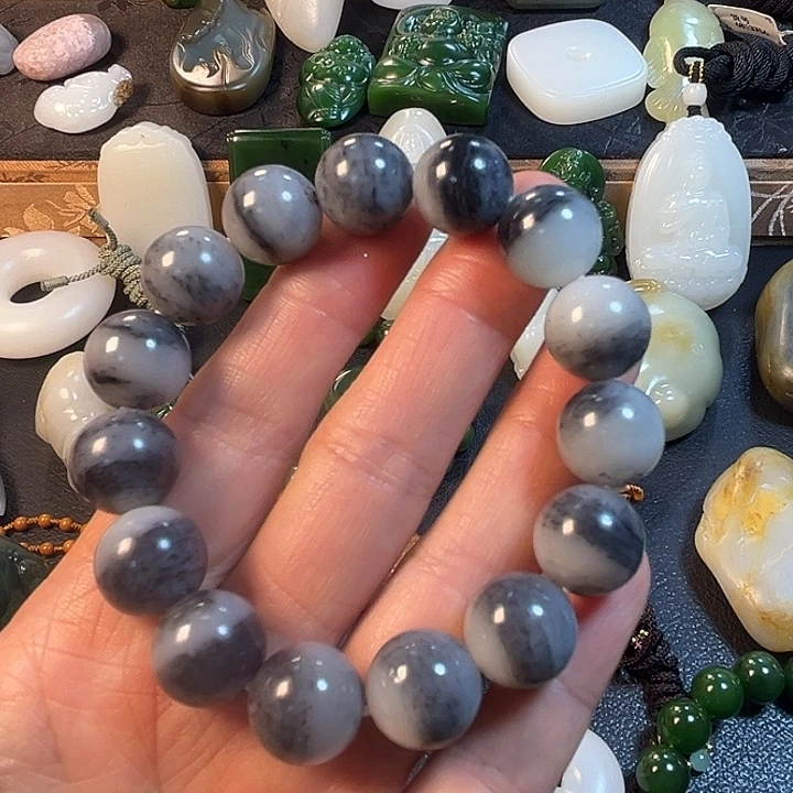 和田玉（墨玉）未镶嵌手串