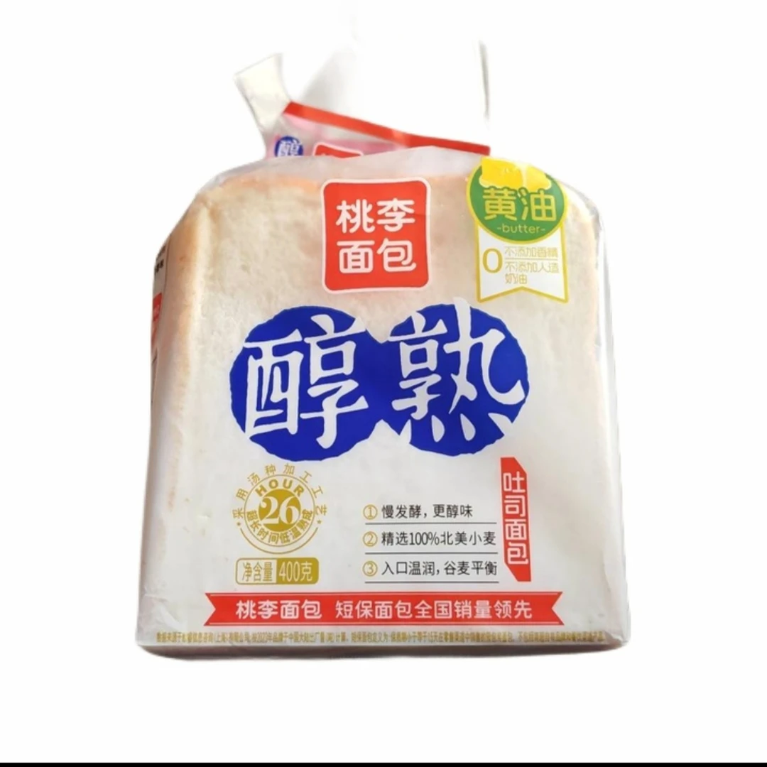 【低温熟成】桃李醇熟切片面包 400g/袋