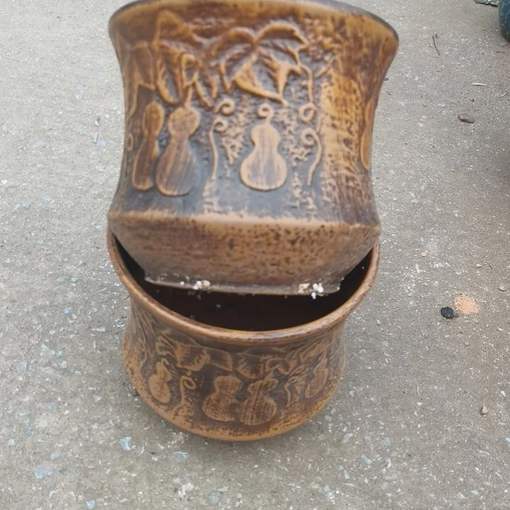 红陶20/18瑕疵两个盆