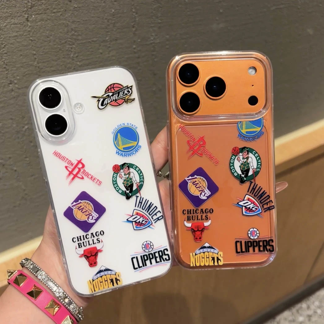 闪度侠简约篮球队标适用苹果17高透手机壳华为P70oppo小米15vivo