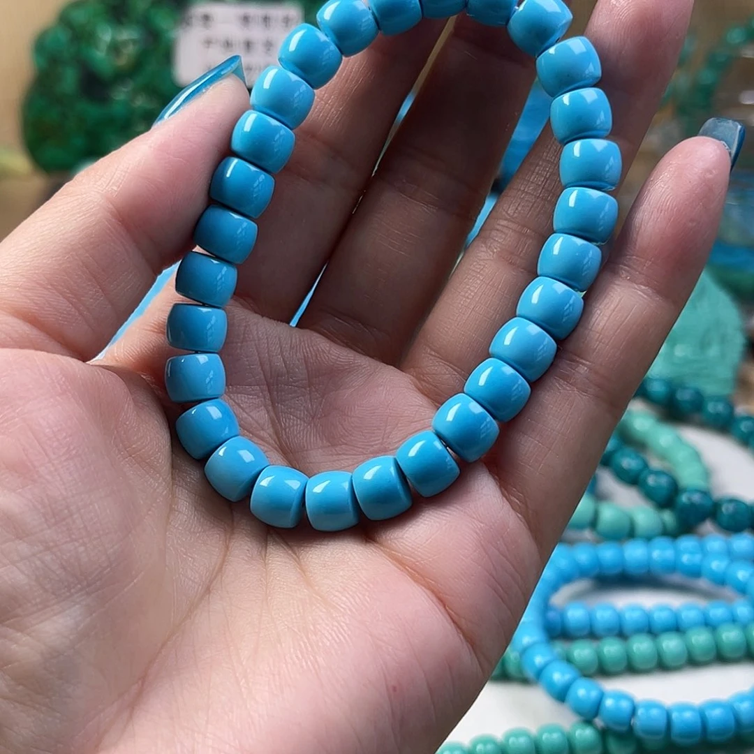 湖北工厂批发精品手串绿色蓝色雕刻单珠DIY配饰源头