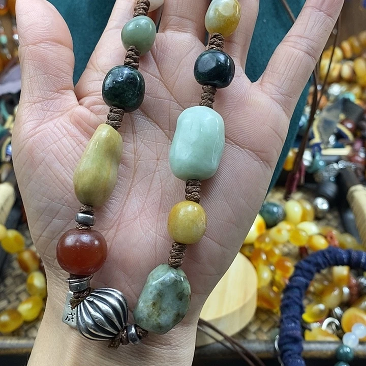 翡翠未镶嵌项链项链