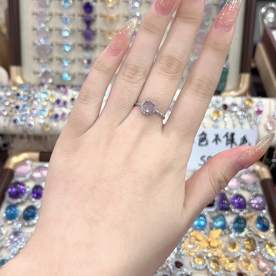 烟晶戒指银S925镶嵌