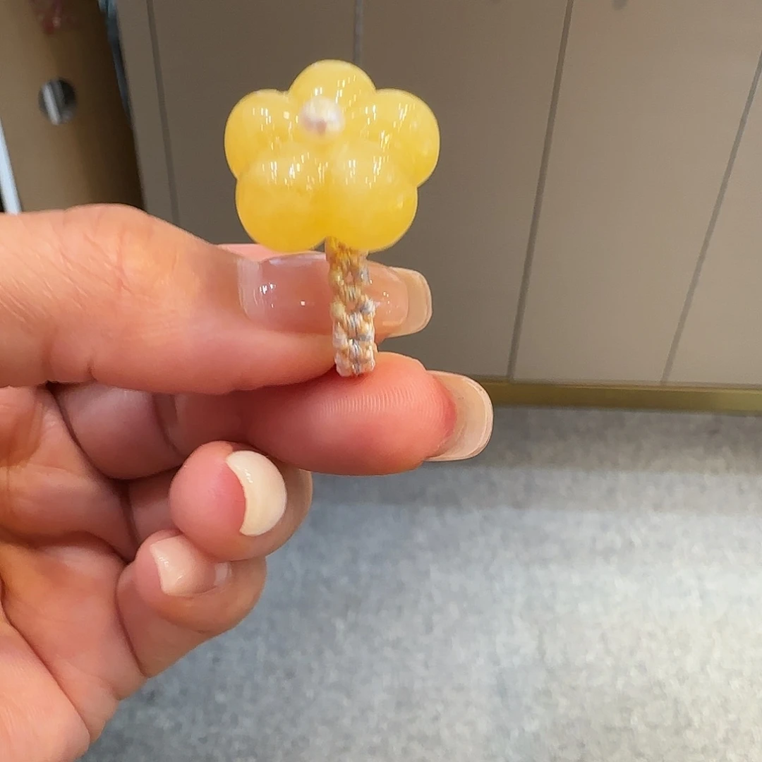 未镶嵌琥珀珠宝奇石花花戒指