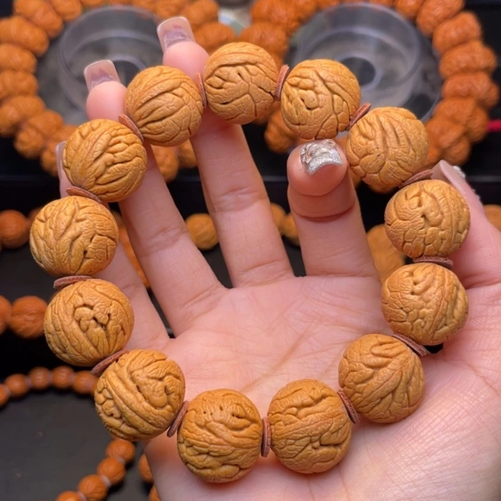桃核手串20尺寸密纹龙珠（23号链接）