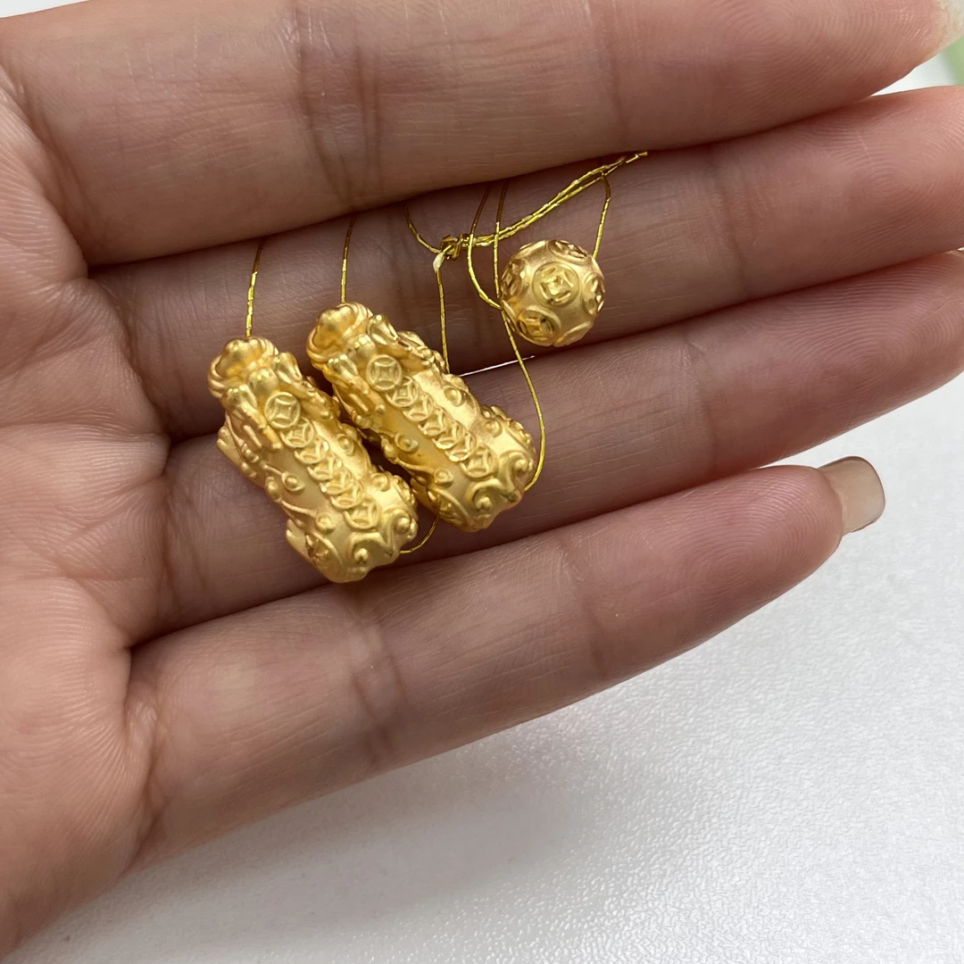 足金钱币招财貔貅手串
