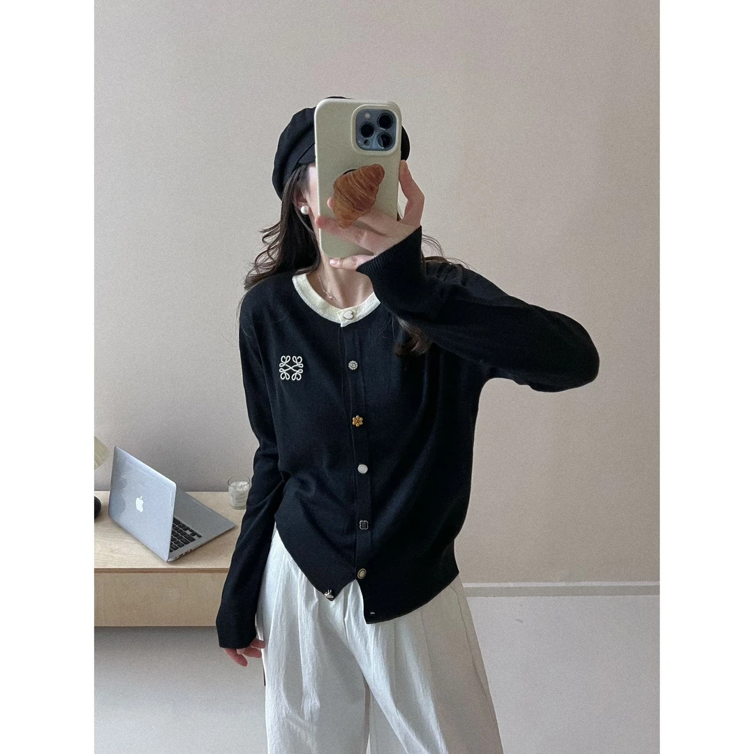 ZHANGLIXI秋冬女设计感小众条纹羊毛毛衣撞色上衣YM-QHZMST-07