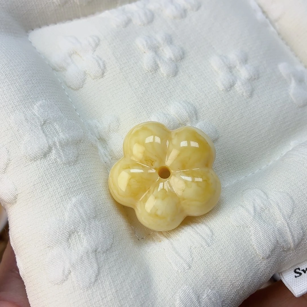 蜜蜡未镶嵌裸石白蜡花花