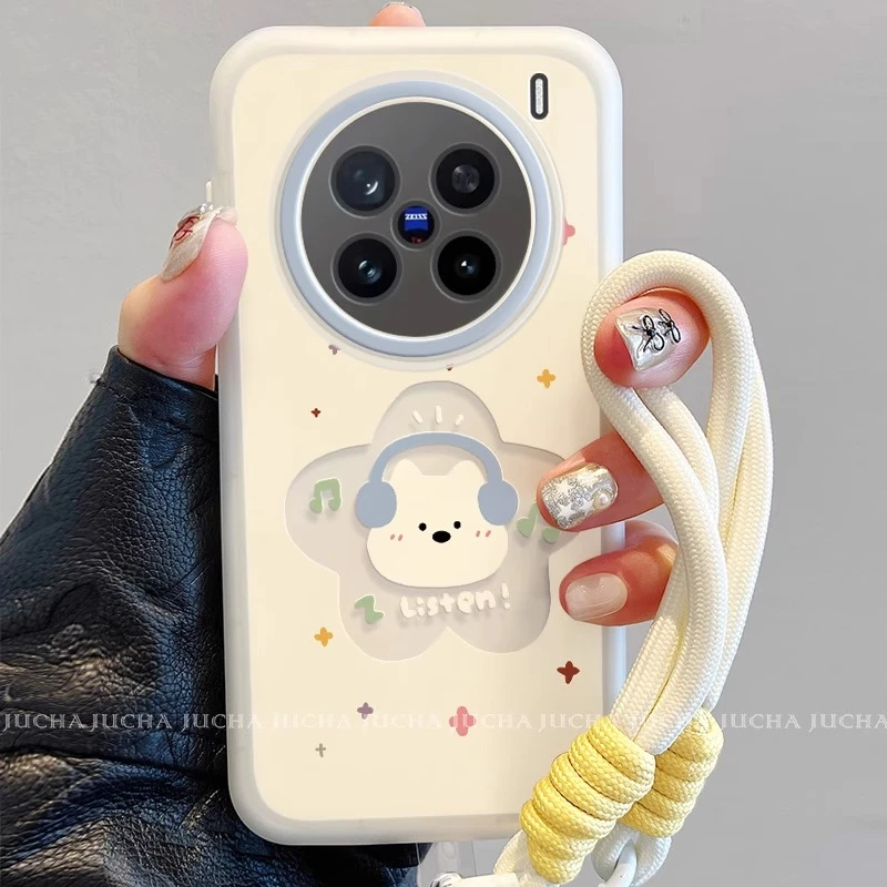 适用vivox200s手机壳简约卡通高级感女x100pro防摔硅胶x200ultra