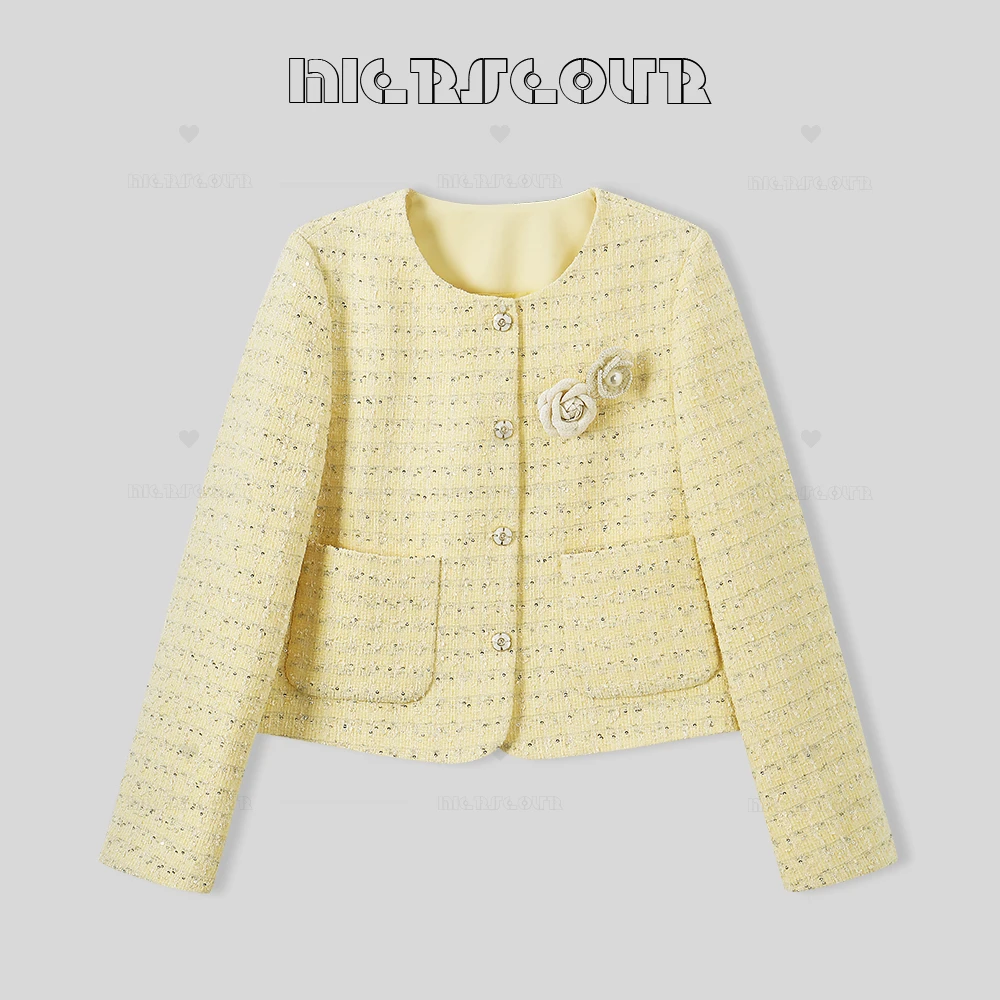 2025春季新款山茶花小香风重工短外套56A155