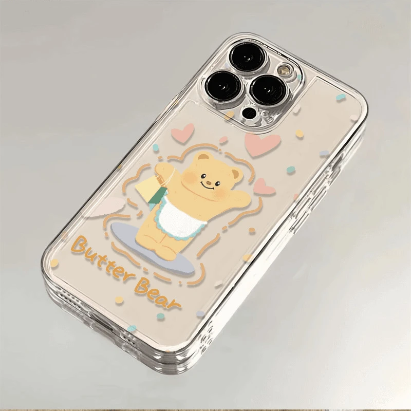 开心黄油小熊适用于苹果16PROMAX手机壳iPhone15/14软12透明/卡通