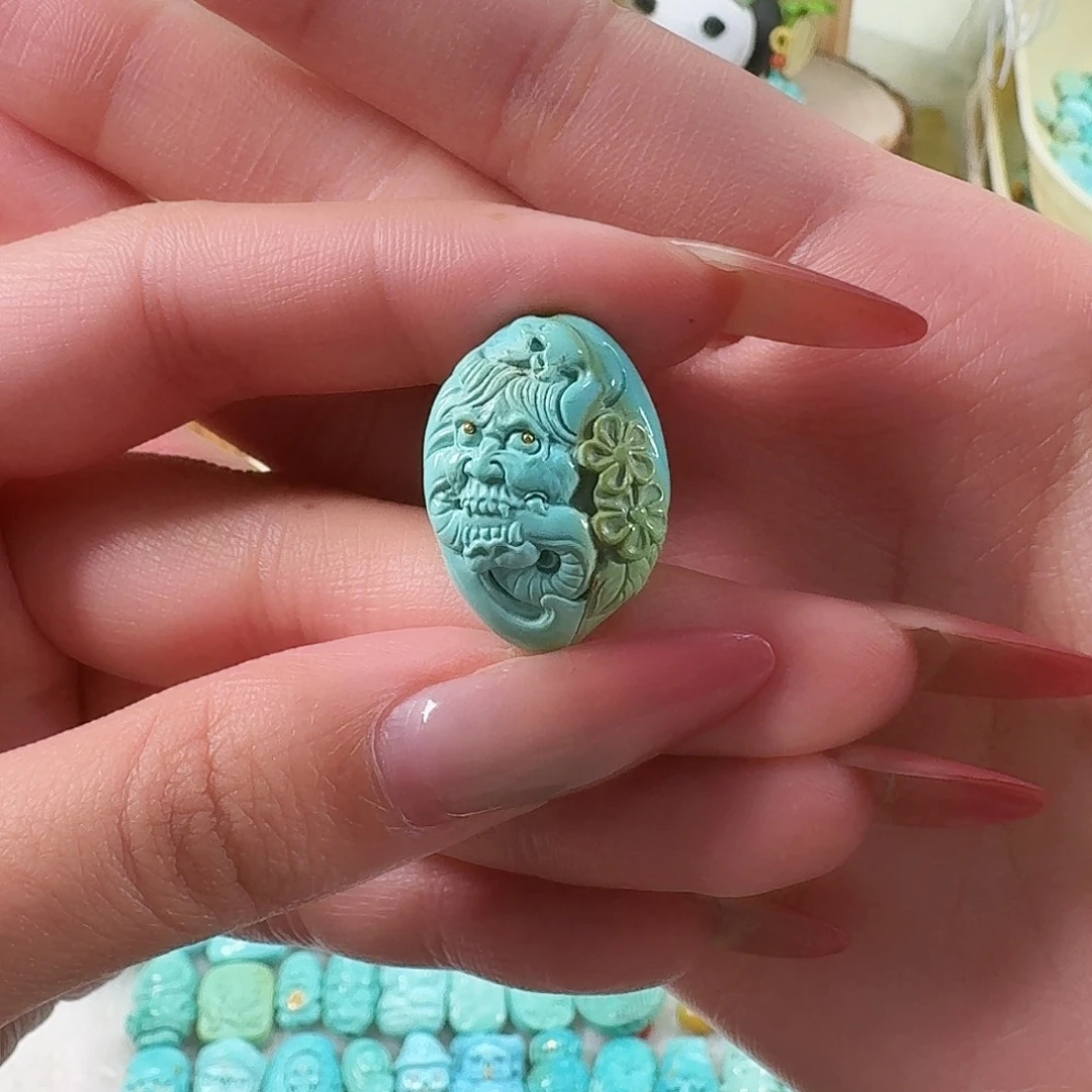 绿松石未镶嵌吊坠(不含链)般若