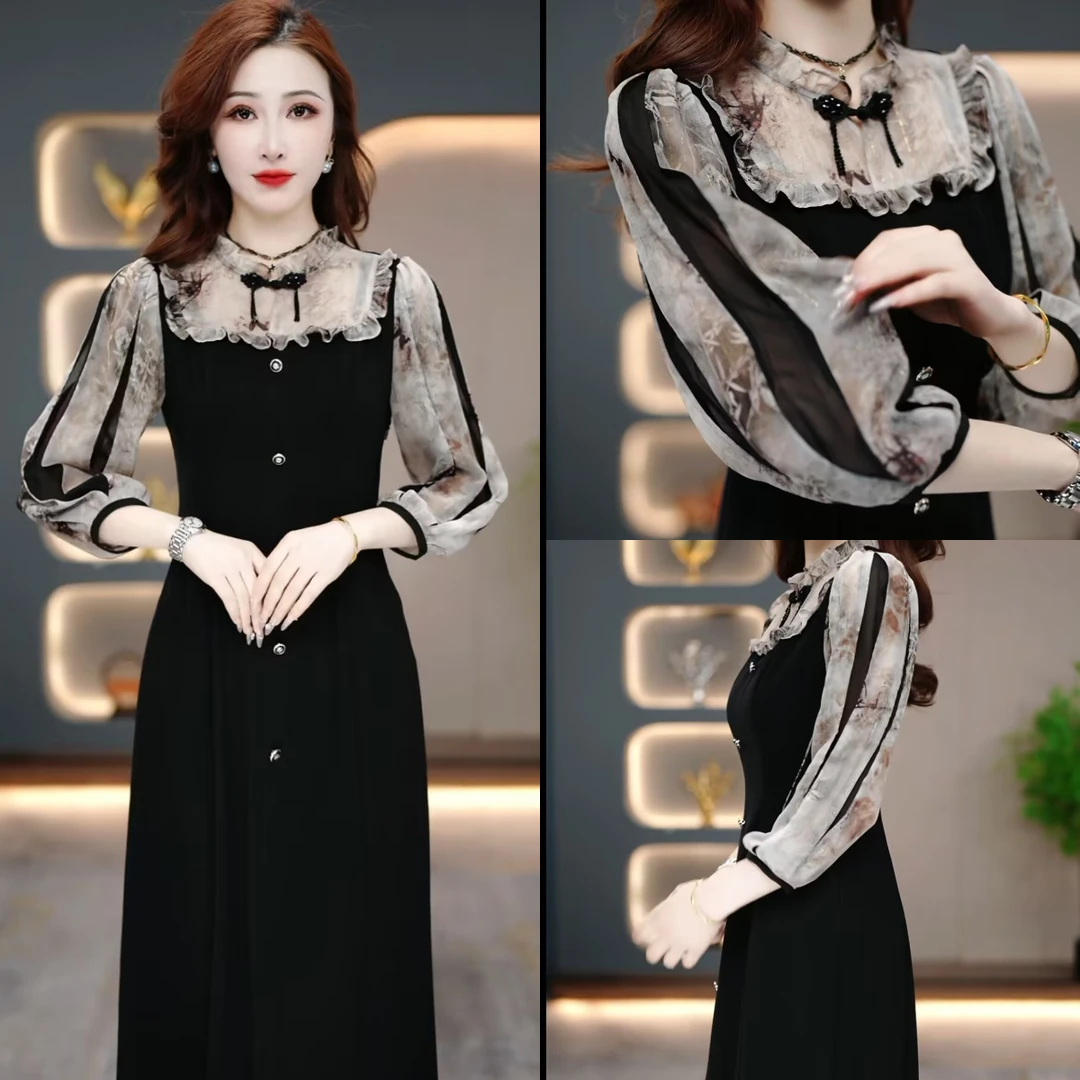 春季连衣裙2025春季新款显瘦修身韩版气质遮肚裙子MY24Y332