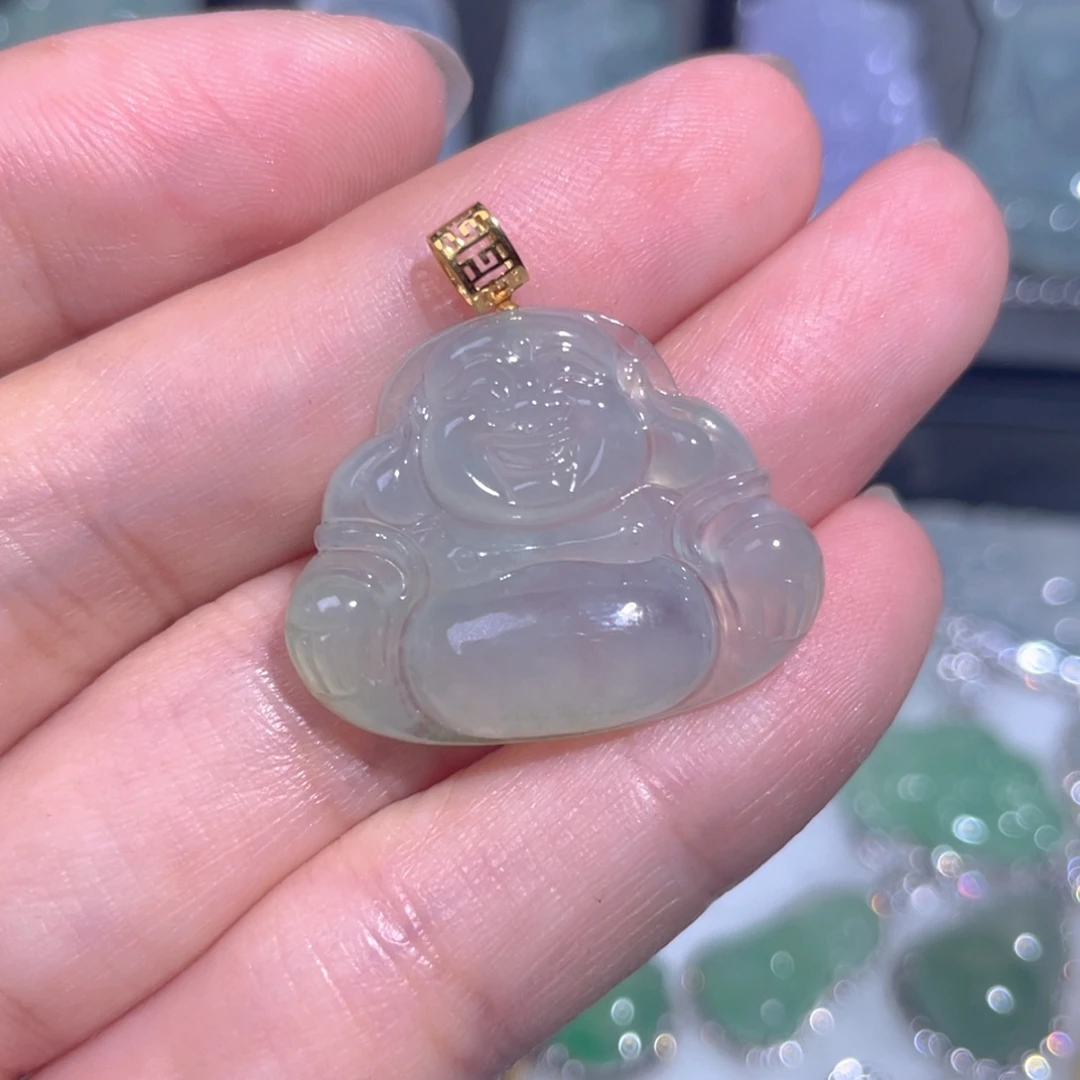 颈饰18K金镶嵌翡翠翡翠