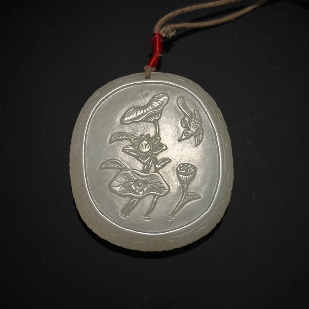 清代和田玉喜得连科牌/古94485